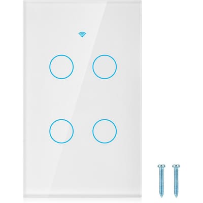 WiFi Touchscreen Schakelaar Enkele Cirkel voor 4-Weg AC  (Wit ) wit