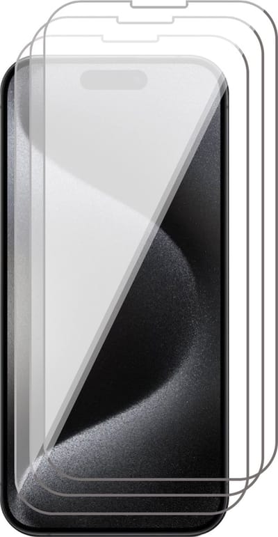 Screenprotector geschikt voor iPhone 15 Pro - 3x Gehard Glas Screen Protector GlassGuard
