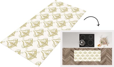 Keukenloper - Loper keuken - Patroon - Bloemen - Art Nouveau - 120x50 cm - Keukenloper vinyl