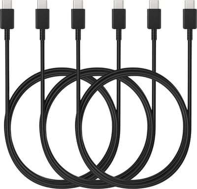 3x USB C naar USB C Kabel Zwart - 3 meter - Oplaadkabel voor Samsung Galaxy M56 5G / M55 5G / M33 5G / M23 5G / M15 5G / M14 5G / F56 5G / F55 5G / F23 / F16 5G / F15 5G / C55 5G