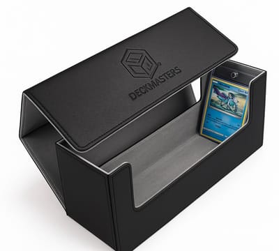 Deckmasters Luxe Deckbox voor TCG, Magic & TCG – Zwart met Grijs Suède – Geschikt voor Toploaders, Magnetische Kaarthouders & Losse Kaarten – Met Magnetische Sluiting