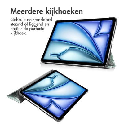 imoshion Tablet Hoes - Geschikt voor Apple iPad Air 5 (2022) / Air 4 (2020) / Air 11 inch (2026) M4 / Air 11 inch (2025) M3 / Air 11 inch (2024) M2 - Design Trifold Bookcase - Groen