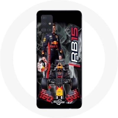 Coque maniacase pour Samsung Galaxy A51 Formule 1 Max Verstappen Pilote F1 Red Bull 15 zwart