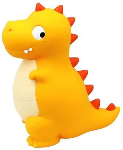 Kinderspaarvarkentje met dinosaurusmotief - Stevig en duurzaam spaarvarkentje voor kinderen - Geschikt voor jongens en meisjes - Gemaakt van veilig plastic - Kan gebruikt worden als decoratie, speelgoed of cadeau - 20,5*18*11,5 cm -Geel