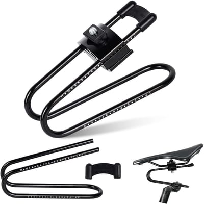 Fietszadel Schokdemper - Verstelbare Ophanging - Comfortabel Fietsen - Vrij Instelbaar - 17.5 x 9.5 x 6 cm - Zwart