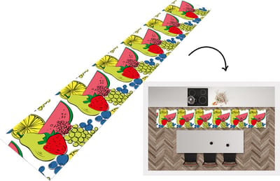Keukenloper - Loper keuken - Fruit - Cartoon - Patroon - 300x50 cm - Keukenloper vinyl