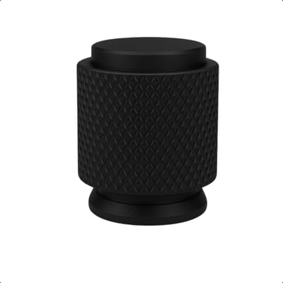 Meubelknop Dodge Ribbel Rond Zwart Ø20mm - Knoppen voor keukenkast - deurknopjes - Meubelknoppen / Kastknoppen zwart
