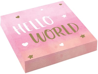 Amscan by Riethmuller - Riethmüller - Servetten - Hello World - (16 stuks)
