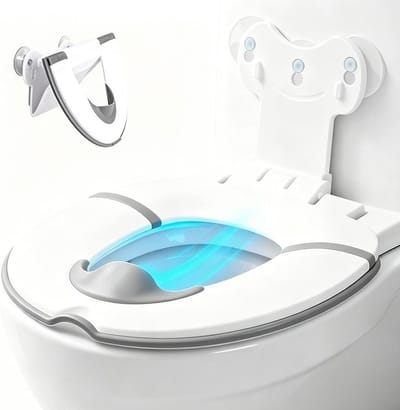 Opvouwbare toiletverkleiner voor kinderen met urinebarrière en zuignappen, verstelbare toiletadapter voor jongens en meisjes, ideaal voor onderweg en thuis