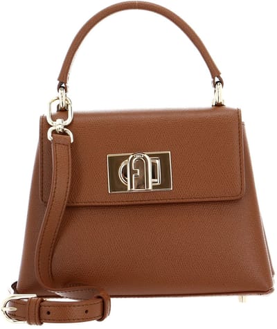 FURLA Leren handtas avondtas 1927 Mini Top Handle Bag Cognac bruine