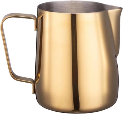 Melkopschuimkan - Koffiebeker Barista - Melk Opschuimen - Anti-verbrandingshandvat - 600 ml - Goud