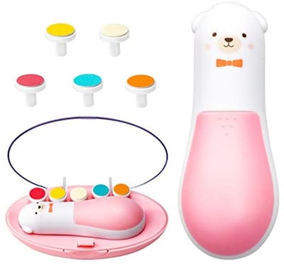 Elektrische baby nageltrimmer en nagelverzorgingsset 6-in-1 voor peuters