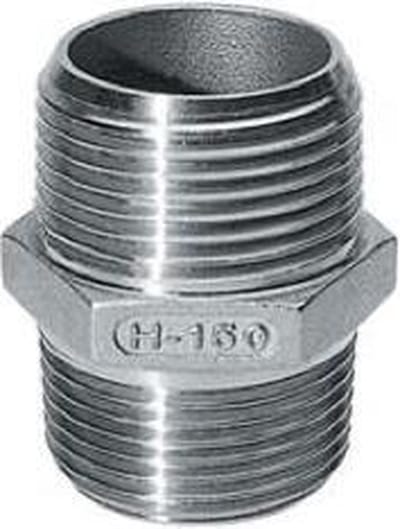 Dubbele nippel RVS 316 1''