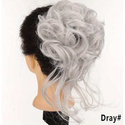Rommelige Krullende Donut Haar Knot Opsteekkapsel Met Elastiek, Synthetisch Haar Knot Haarextensiestuk Geschikt Voor Dames Haaraccessoires gray