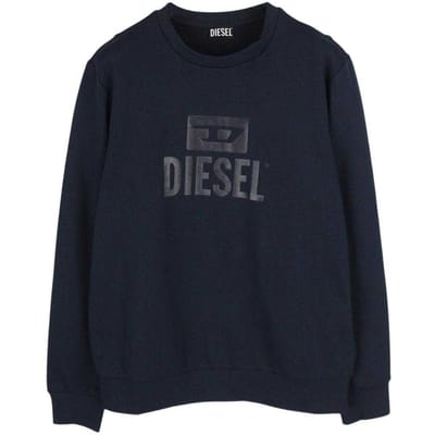 Diesel Uniseks T-shirt met monotoon logo voor volwassenen (Marineblauw/Navy Blue)