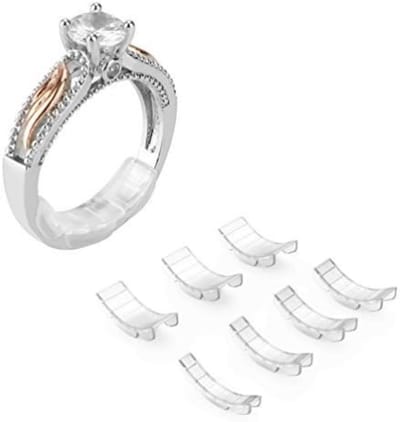 TOVBMUP 8 Maatverstellers - Ringmaatverstellerset - Onzichtbare maatversteller - Siliconen verkleiner - 8 maten - Geschikt voor losse ringen - Unisex