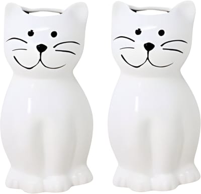 Concorde Waterverdamper radiator - 2x - kat - wit - kunststeen - kinderkamer - 17 cm - luchtbevochtiger