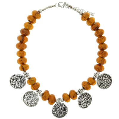 Behave - Ketting Dames - Bohemian Stijl - Glaskralen Met Hanger - 44 cm