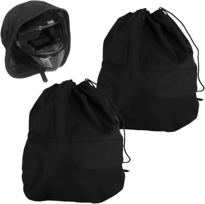 Ruime en Waterdichte Helmentas voor Motorhelmen, Fietsehelm, Ski- en Basketballen - 2 Stuks, 18.5 x 17 Inch met Trekkoord