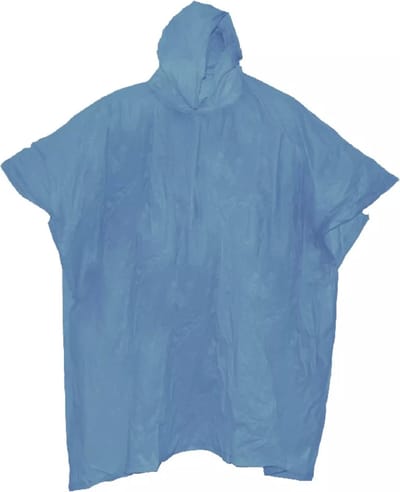 Benson Regenponcho met capuchon - blauw - herbruikbaar - PVC