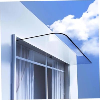 Deur Luifel - Regenhoes Buiten - Bescherming Entree - Polycarbonaat Paneel - 41x41x7cm - Helder