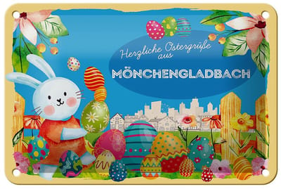Blechschild Ostern Ostergrüße 18x12cm MÖNCHENGLADBACH Geschenk Deko