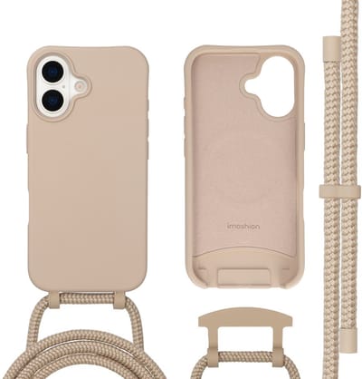 imoshion Hoesje - Geschikt voor iPhone 17 - Color Backcover met afneembaar koord geschikt voor MagSafe - Nude