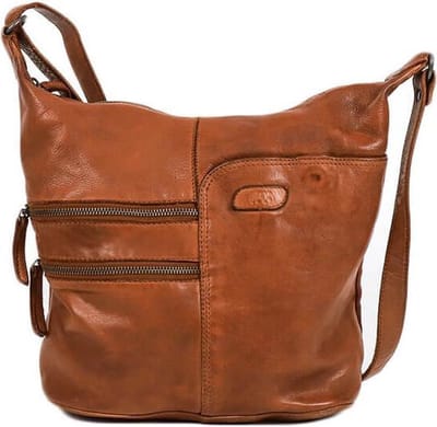 Bear Design Frieda Leren Schoudertas - Cognac