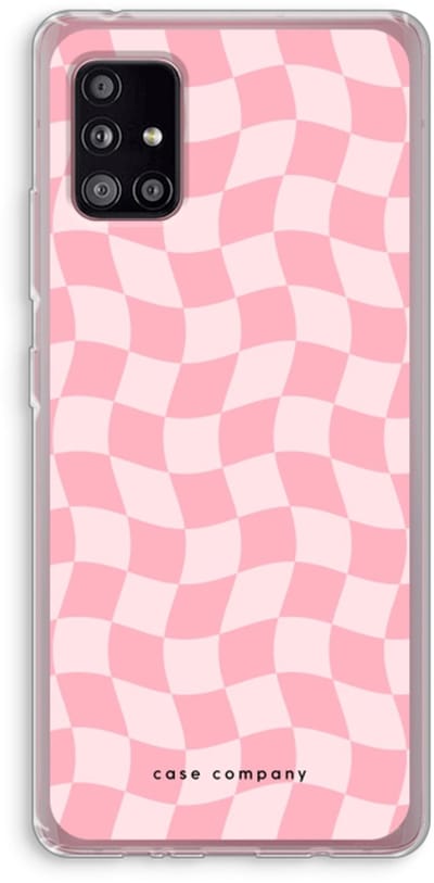 Case Company® - Hoesje geschikt voor Samsung Galaxy A51 5G hoesje - Grid Roos - Soft Cover Telefoonhoesje - Bescherming aan alle Kanten en Schermrand