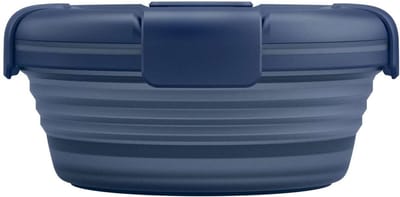 Stojo - Bowl - Vershouddoos / Lunchbox - met Deksel - 1,1 liter - Opvouwbaar - Herbruikbaar - Denim - Doorzichtig