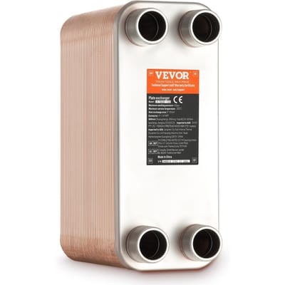 Échangeur de chaleur à plaques 80 Plaque 4*1-1/4  Raccords MNPT 5 x 12  Soudé 316L Acier inoxydable. Acier
