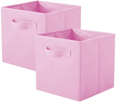 Dailygoods- Opbergdoos 2 Stuks - Opvouwbare Opbergdoos van Stevig Karton - Met Handgrepen - Geschikt voor Kleding/Speelgoed - Charmant Patroon - Opbergmand