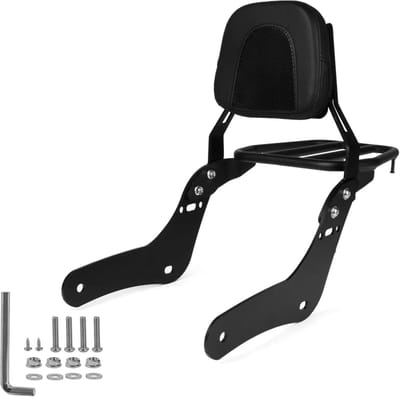 Passagierskussen Motorfiets - Bagagedrager Rugleuning - Comfortabel Reizen - Afneembare Sissybar - 3.2 kg - Zwart