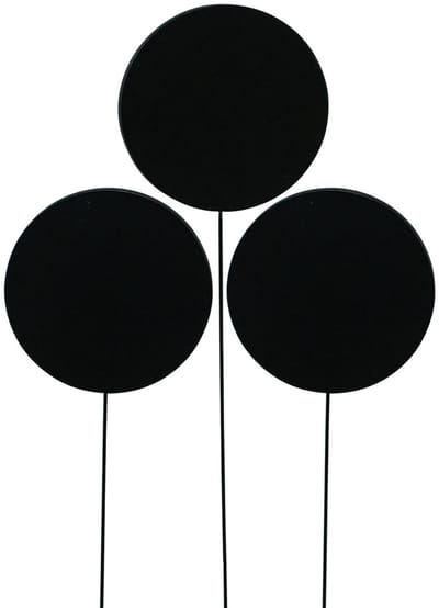 Decoratieve houten krijtbordstokken, rond, zwart, Ø6cm, L15cm, 12 stuk