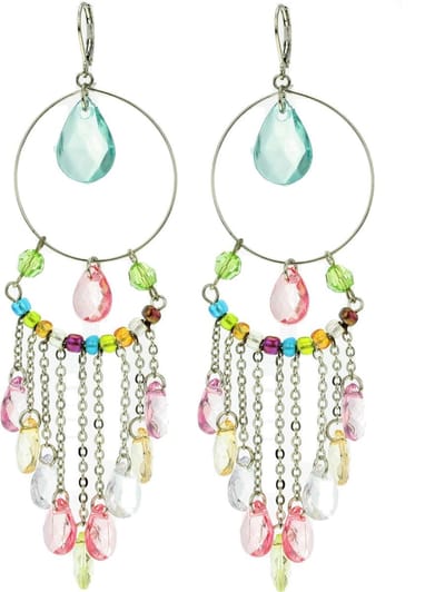Behave - Oorbelhangers dames - Zilverkleur multicolor - Festival look