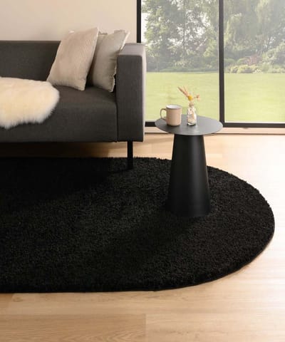 Vloerkleed ovaal hoogpolig - Shaggy Trend zwart 120x180