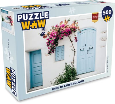 Puzzel Griekenland - Huis - Wit - Legpuzzel - Puzzel 500 stukjes