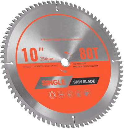 Cirkelzaagblad, 254mm Diameter, 80 Precisie Legeringsstaaltanden, 15,875mm Schaft, Gladde Afwerking, Aluminium Snijblad voor Cirkelzagen, Met Geluidsdempende Warmteluchten, Geschikt voor Staal en Metaalsnijden
