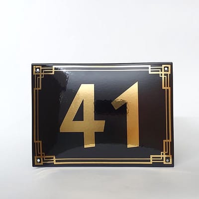 Art deco | jaren ’30 | luxe emaille huisnummer - 41