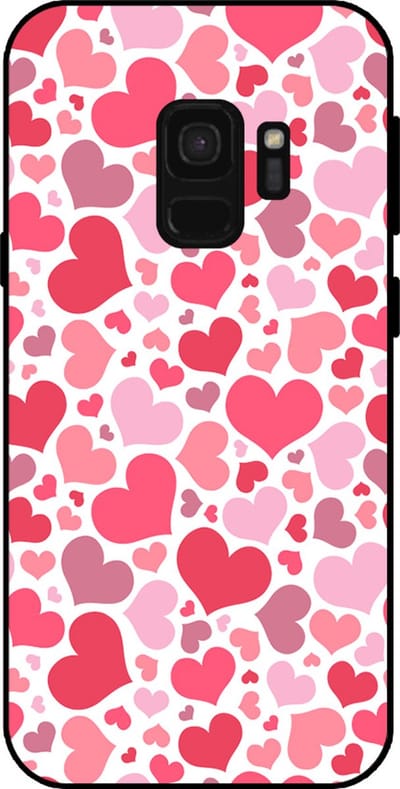 Smartphonica Telefoonhoesje Geschikt voor Samsung Galaxy S9 met Hartjes Print - Hearts Design TPU Backcover Case - Kinder Hoesje met Hartjes Design geschikt voor Samsung Galaxy S9