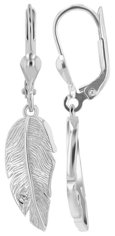 AKZENT Akzent dames oorbellen "Pluma" van 925 Sterlingzilver, gerhodineerd, duurzaam