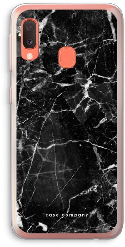 Case Company® - Hoesje geschikt voor Samsung Galaxy A20e hoesje - Zwart Marmer - Soft Cover Telefoonhoesje - Bescherming aan alle Kanten en Schermrand