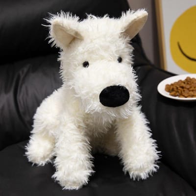 3 Maten Schattig Pluizig Haar West Highland White Terrier Knuffel Zacht Puppy Pluche Speelgoed Gevulde Levensechte Dieren Baby Troostpop 20cm wit