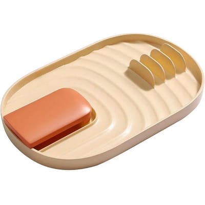 Support multifonction pour louche, repose-cuillère, organiseur d'ustensiles, support pour spatules, étagère de rangement pour cuisine, couvercle de casserole rose