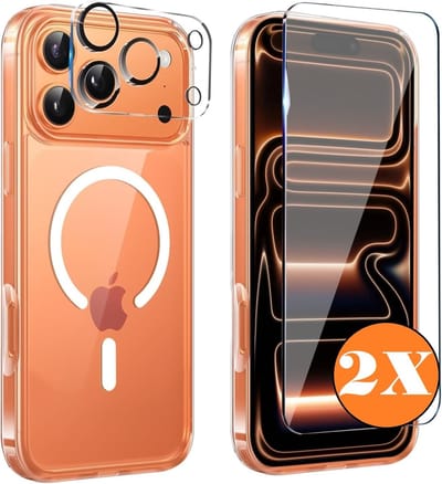 Transparant Hoesje iPhone 17 Pro Max Hoesje Geschikt voor MagSafe – Silicone Case met 2x Screenprotector & Camera Lens Bescherming