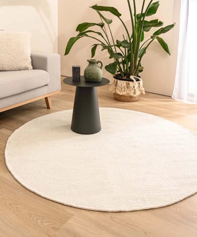 Rond wollen vloerkleed - Ulstein wit 350