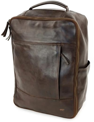 Bear Design Odin Leren Laptoprugzak - 15,6 inch - Bruin