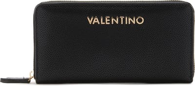 VALENTINO Portemonnee Divina Zip Around Wallet Nero / Gold Zwart