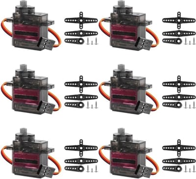 Servomotor Metalen Tandwielen - Micro Servo Motor - Modelbouw Robotica - Volledig Metalen Transmissie - 6 Stuks - Zilver