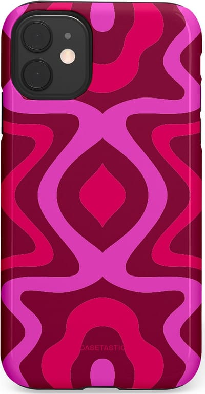 Casetastic Hoesje Geschikt voor Apple iPhone 11 - Stijlvolle Beschermende Duo-layer Case - Retro golf